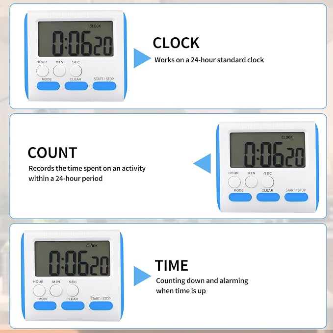 Mudder 3 Pack Digital Kitchen Timer
