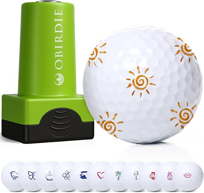 Self-Inking Golf Ball Stamp | Chic & Fun Golf Ball Stamper | Fast-Drying, Waterproof Golf Ball Marker Stamp | Reusable Golf Accessories for Women | Golfer Gifts | Golf Gadgets