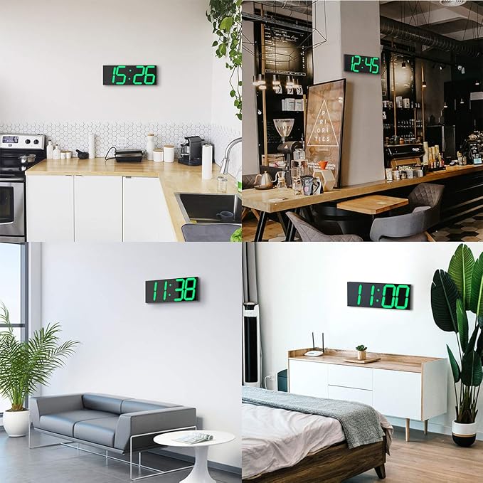CHKOSDA LED Large Digital Wall Clock, Oversize Wall Clock
