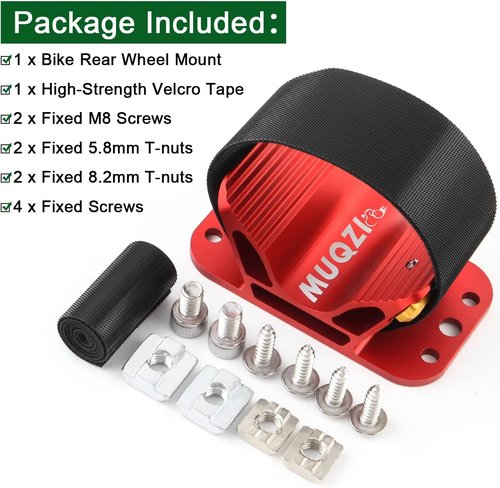 MUQZI Rear Wheel Mount - Bike Car Roof Rack Carrier for Easy Bicycle Transport | Red