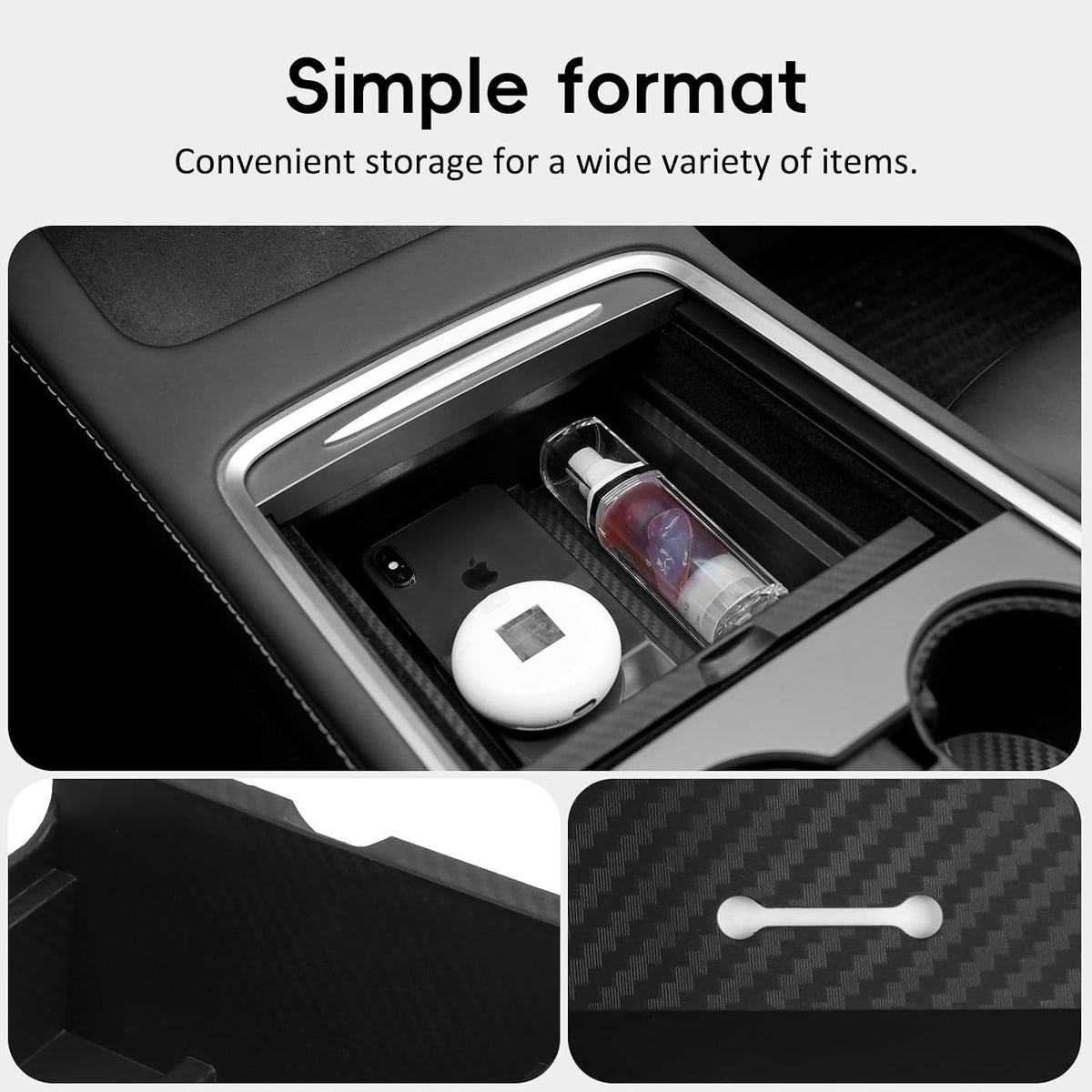 6PCS Center Console Organizer for Tesla Model Y 2021-24, Model 3 2021-23