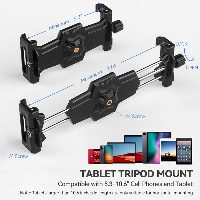 KDD iPad and Phone Tripod Mount Adapter