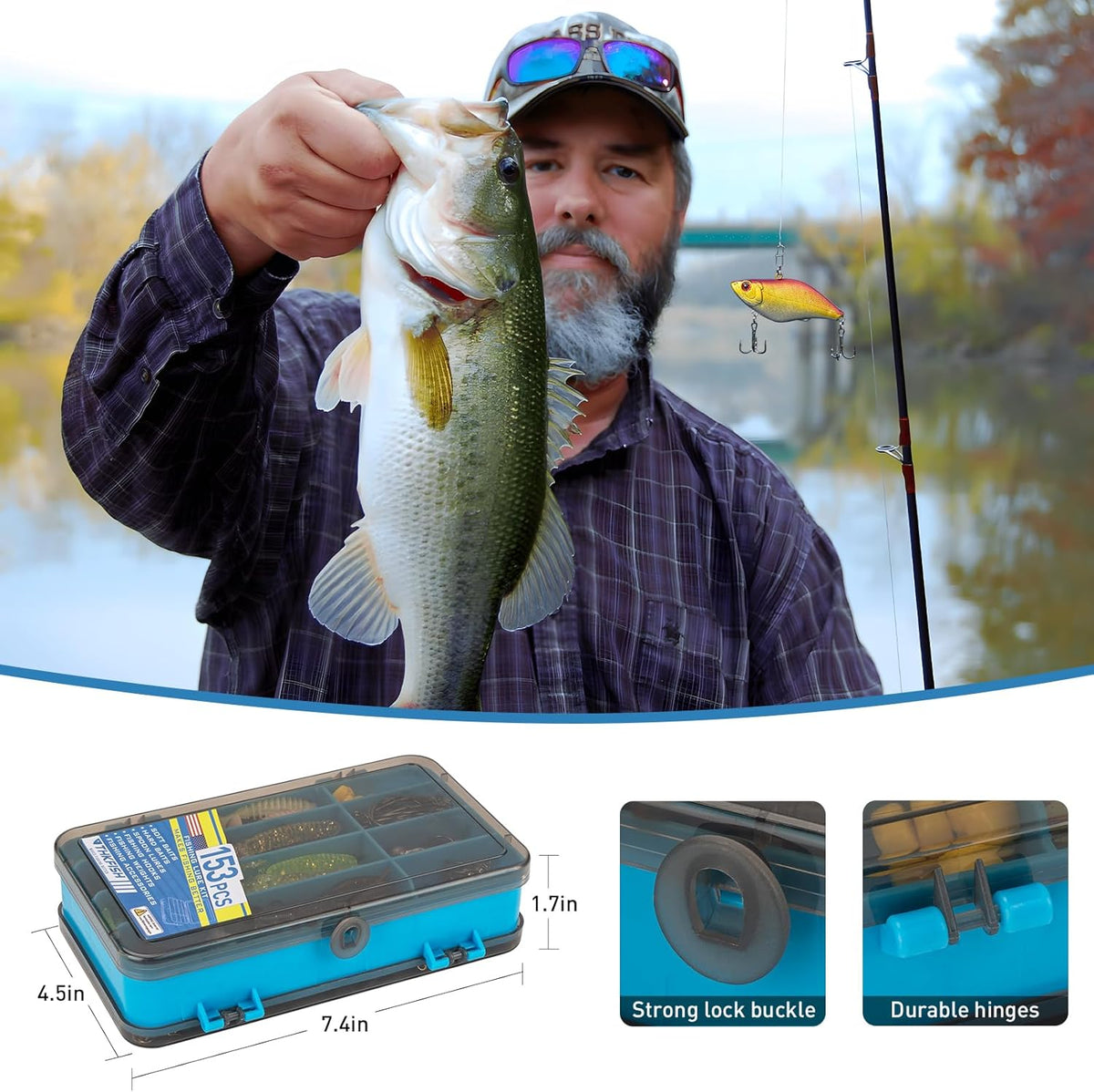 THKFISH Fishing Lures Kit - Complete Bass Fishing Gear with Topwater Baits & Swimbaits | Ideal Gift for Men