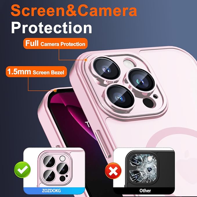for iPhone 16 Pro Case with Privacy Screen Protector and Camera Protection