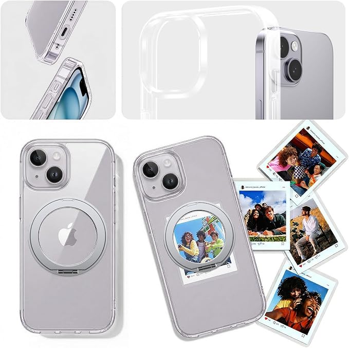toushion 3 in 1 for iPhone 14 Case Stand |Build in Kickstand, Screen Protector