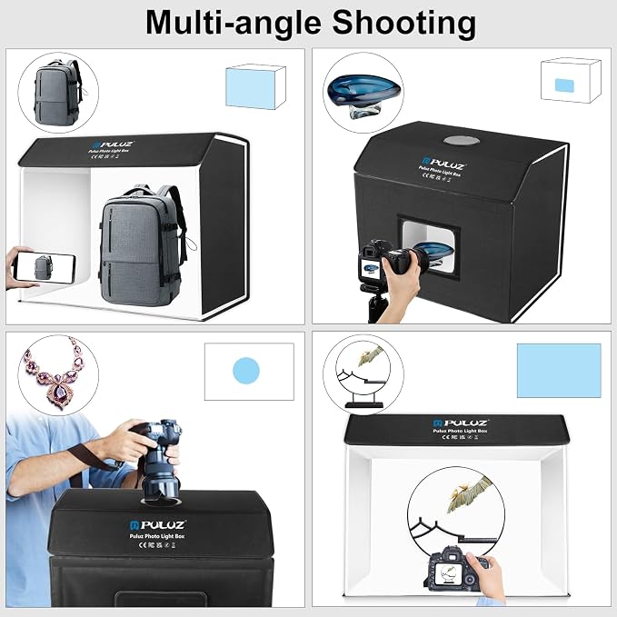 PULUZ Portable Photo Studio Light Box, 24.6"x16" Large Photo Box, Dimmable