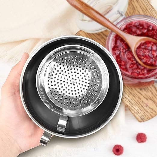 6-Piece Stainless Steel Canning Funnel Set with Strainers, Wide Mouth Mason Jar Funnels Family Pack, Metal Funnels for Filling Bottles, Canning Supplies for Preserving