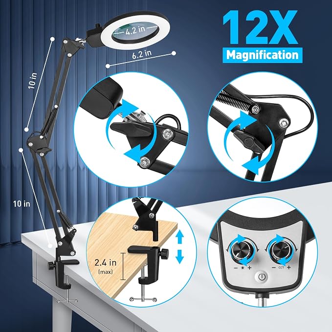 KIRKAS 12X Magnifying Glass