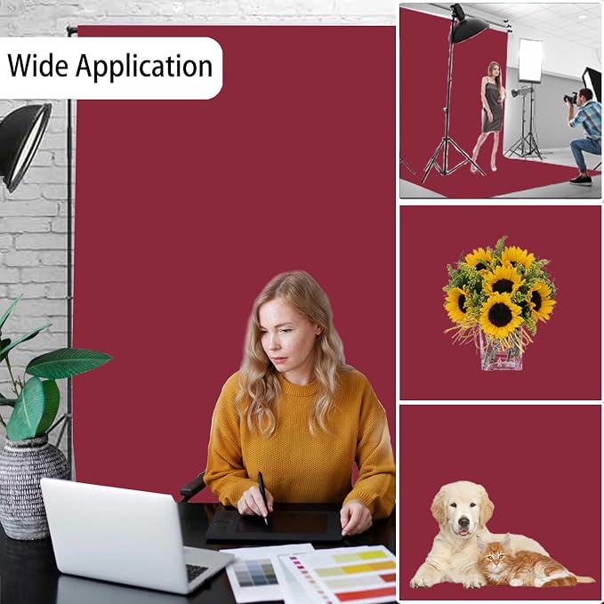 Wine Red Photography Backdrop for Photoshoot, Photo Backdrop Curtain, Perfect