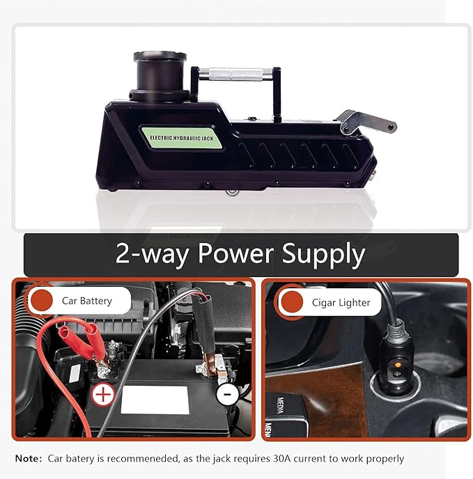 E-HEELP 15 Ton Electric Hydraulic Jack, 12V DC Heavy Duty Truck Floor Jack with LED Light for RV, SUV, Van, Sedan, Trucks (7.8-20.4 Inch Lift Range)