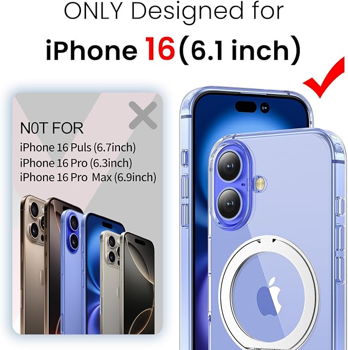toushion 3 in 1 for iPhone 16 Case Clear
