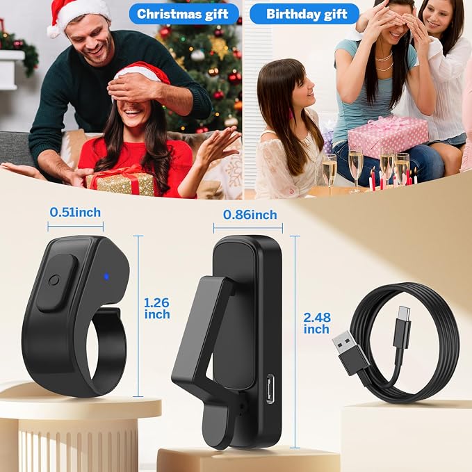Page Turner Ring for Kindle, Remote Control for iPhone iPad Android Tablets