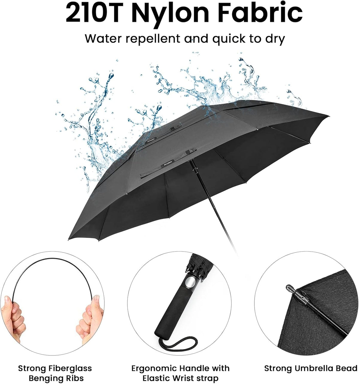 Prospo 62-Inch Oversized Golf Umbrella - Automatic Open, Windproof & Waterproof Double Canopy