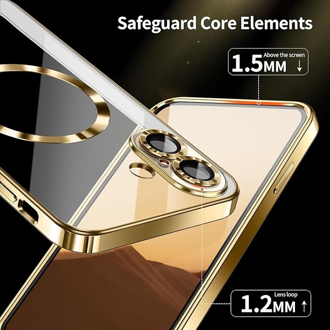 Magnetic Glossy Case for iPhone 17 Air, iPhone 17Air Phone Case Slim Clear