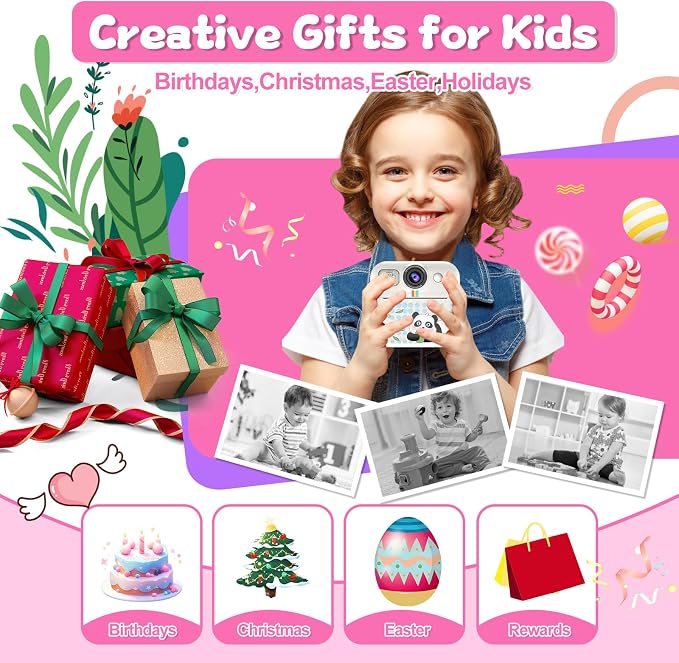 Kids Camera Instant Print, Christmas Birthday Gifts