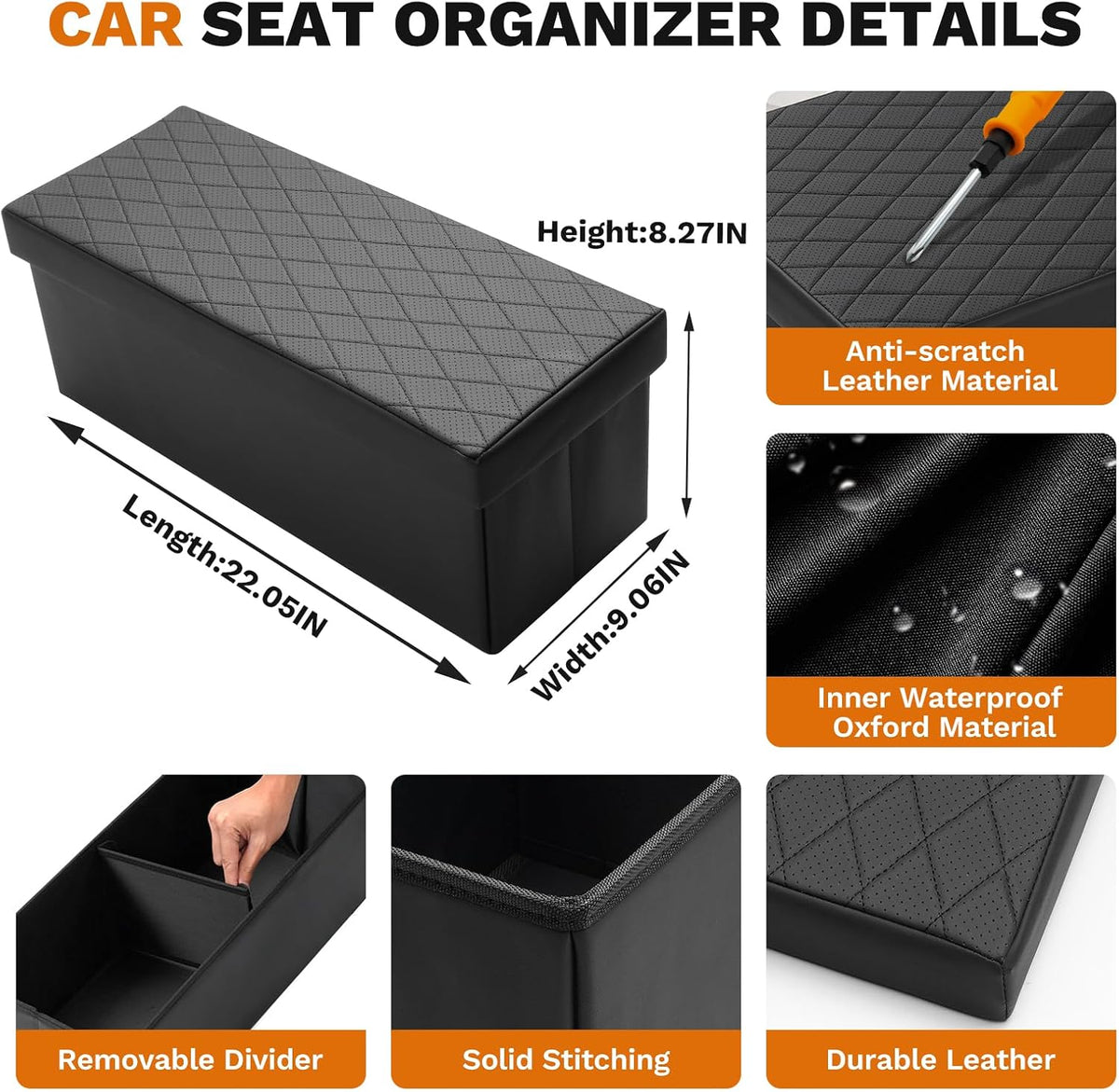 Shademax Car Seat Organizer for Kia Telluride 2020-2025 2026 Accessories, Telluride Backseat Organizer Car Console Organizer for Kids Toys, Baby Supplies, Dog Toys, Snack Organizer, Travel Storage Box