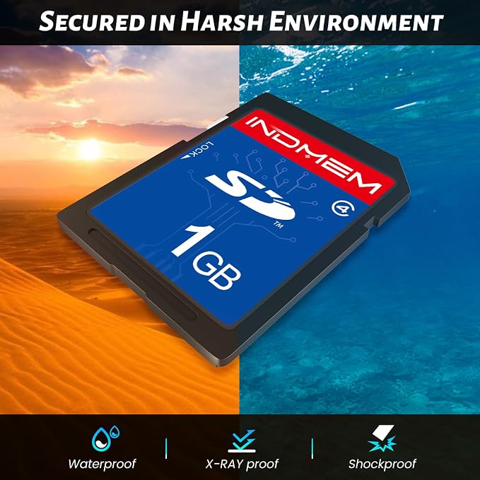 INDMEM SD Card 1GB, 6 Packs Class 4 1GB Flash Memory Card MLC Standard Secure