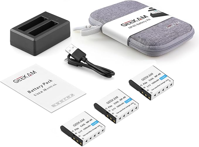NP-40 Battery Pack, 3 x 1500mAh Rechargeable Batteries