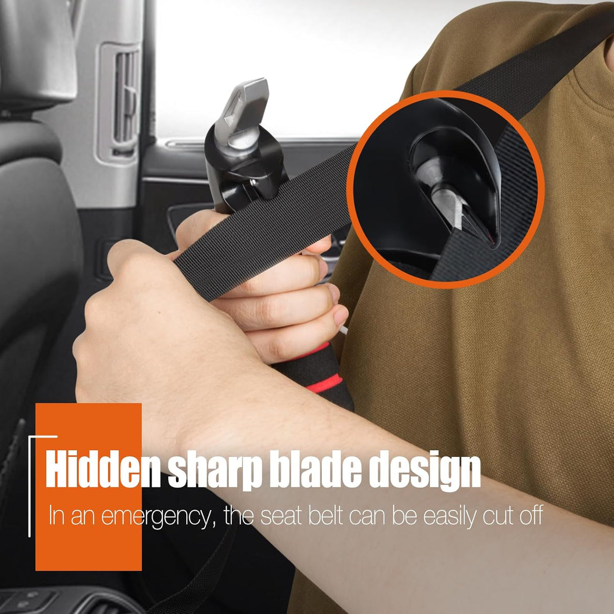 KOUNATSURI Car Handle Assist for Elderly Car Door Handle Multifunction Handle Car Door Latch Handle for Seniors and Handicapped(Red)