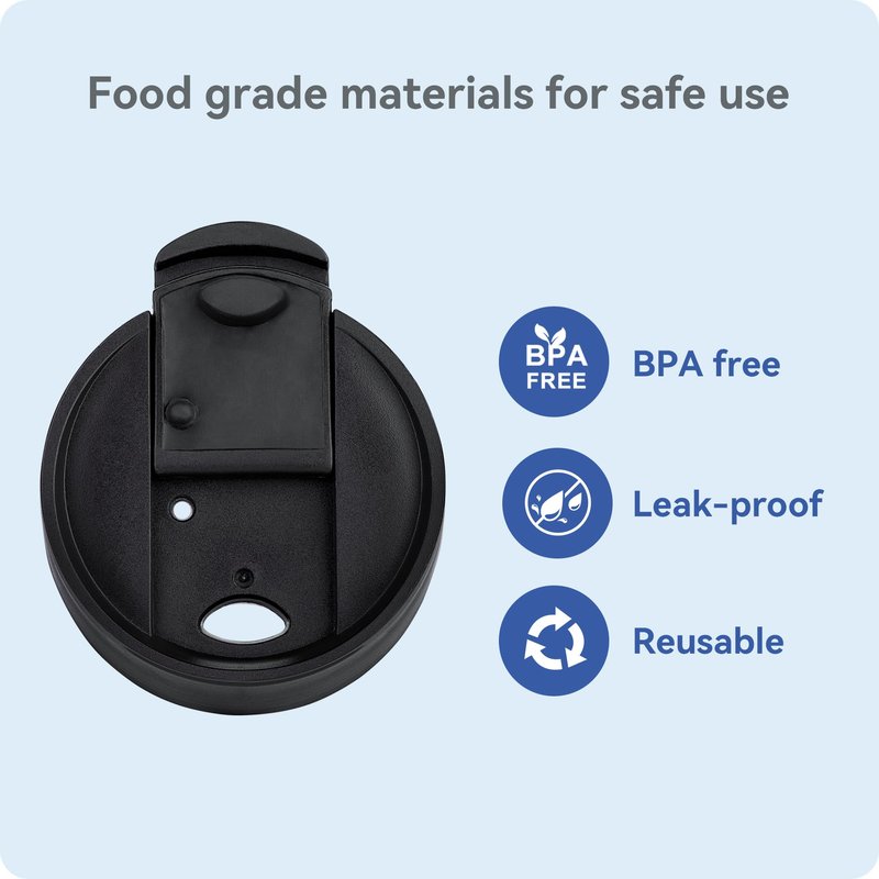 Prurex Replacement Flip Lid for Hydro Flask Wide Mouth, Water Bottles Accessories for 12-64 oz 2.28" Wide Mouth Sport Bottles(Black 2 Pack）