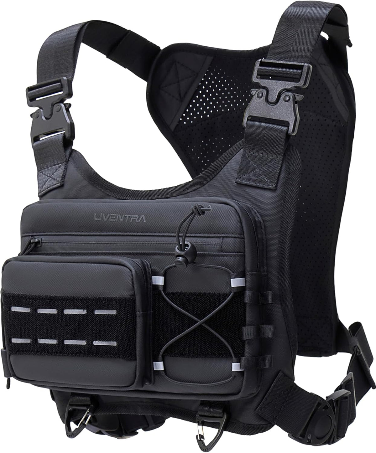 Skiennix Chest Bag for Men - Lightweight No-Bounce Running Pack | Water-Resistant Reflective Pouch