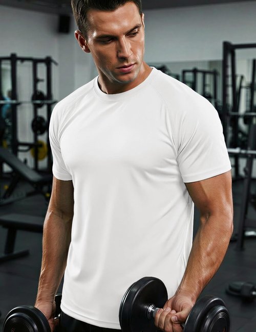 MAGCOMSEN Men's UPF 50+ Sun Protection Athletic T-Shirt - Quick Dry Hiking & Running Rash Guard