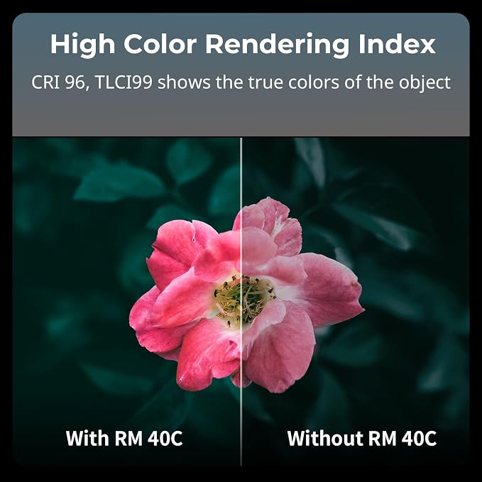 SmallRig RM 40C Mini LED RGB Video Light, 4800mAh Battery, LCD Display