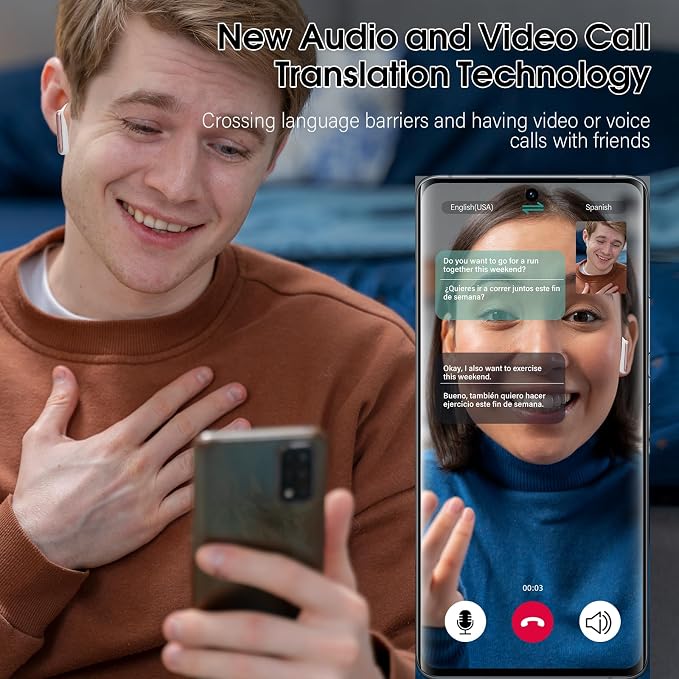 Ai Translation Earbuds Real Time, 165 Languages Translator Earbuds