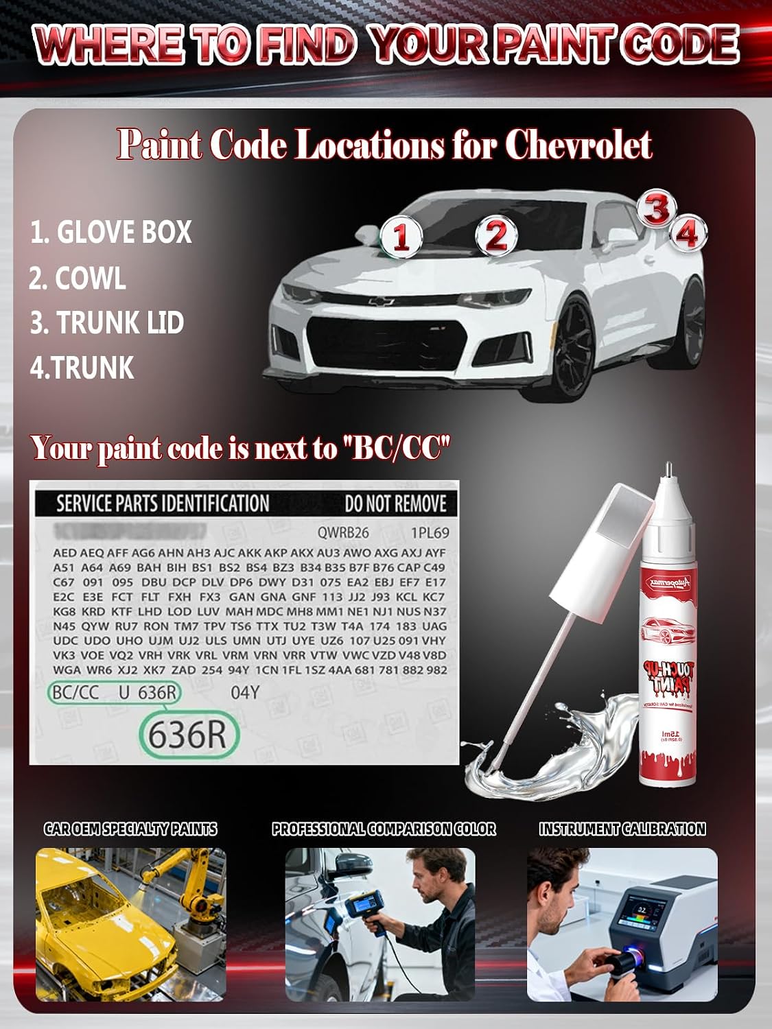 GA0/WA619D Northsky Blue Metallic Car Touch Up Paint for Chevrolet, Color Accurate Two-In-One Car Paint Scratch Repair Pen, Professional Scratch Remover for Vehicles Chips and Nicks Scuff