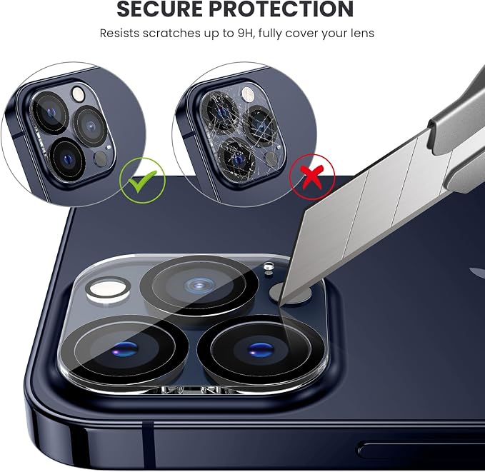 Tensea for iPhone 15 Pro / 15 Pro Max Camera Screen Protector, Tempered Glass