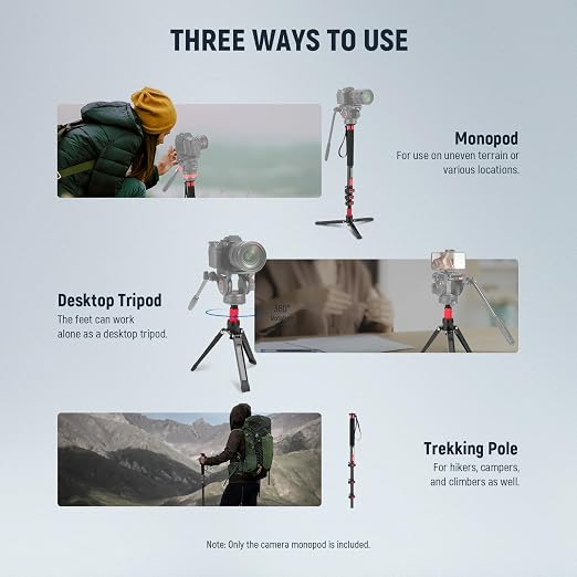 NEEWER 67.7" Camera Monopod Stand, Lightweight Carbon Fiber Travel Tripod