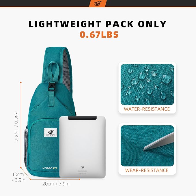 SKYSPER Sling Bag RFID Crossbody Sling Backpack Cross Body Shoulder Bag Travel