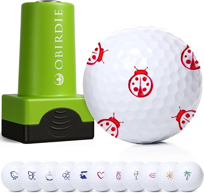 Self-Inking Golf Ball Stamp | Chic & Fun Golf Ball Stamper | Fast-Drying, Waterproof Golf Ball Marker Stamp | Reusable Golf Accessories for Women | Golfer Gifts | Golf Gadgets