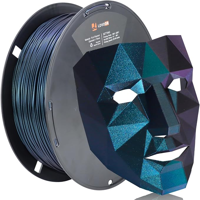 LOVOON 3D PLA Filament 1.75mm Sparkle Glitter, Burnt Titanium 3D Printer