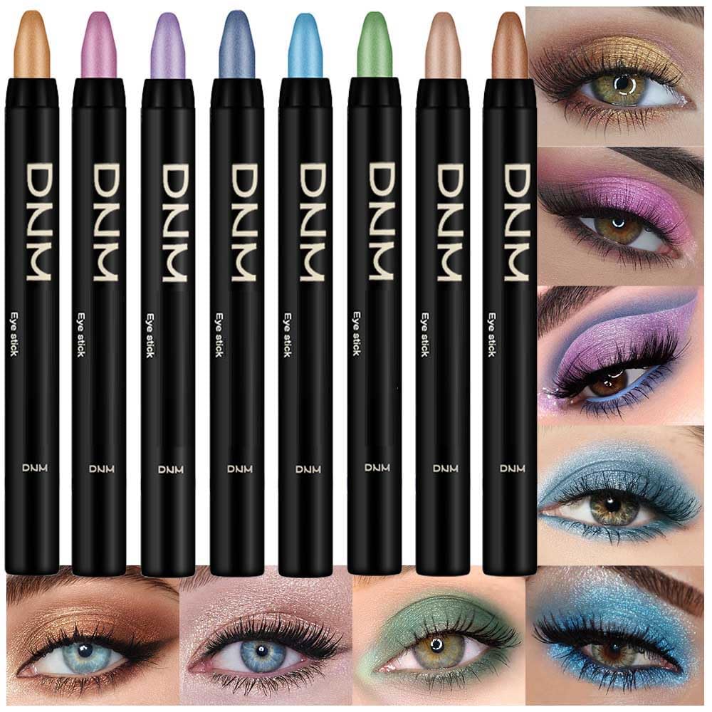 Evpct 8Pcs Cream Eye Shadow Brightener Sticks Set For Eyes, Desert Mocha Beige Gold Light Purple Pink Sky Dazzling Blue Geen Gli