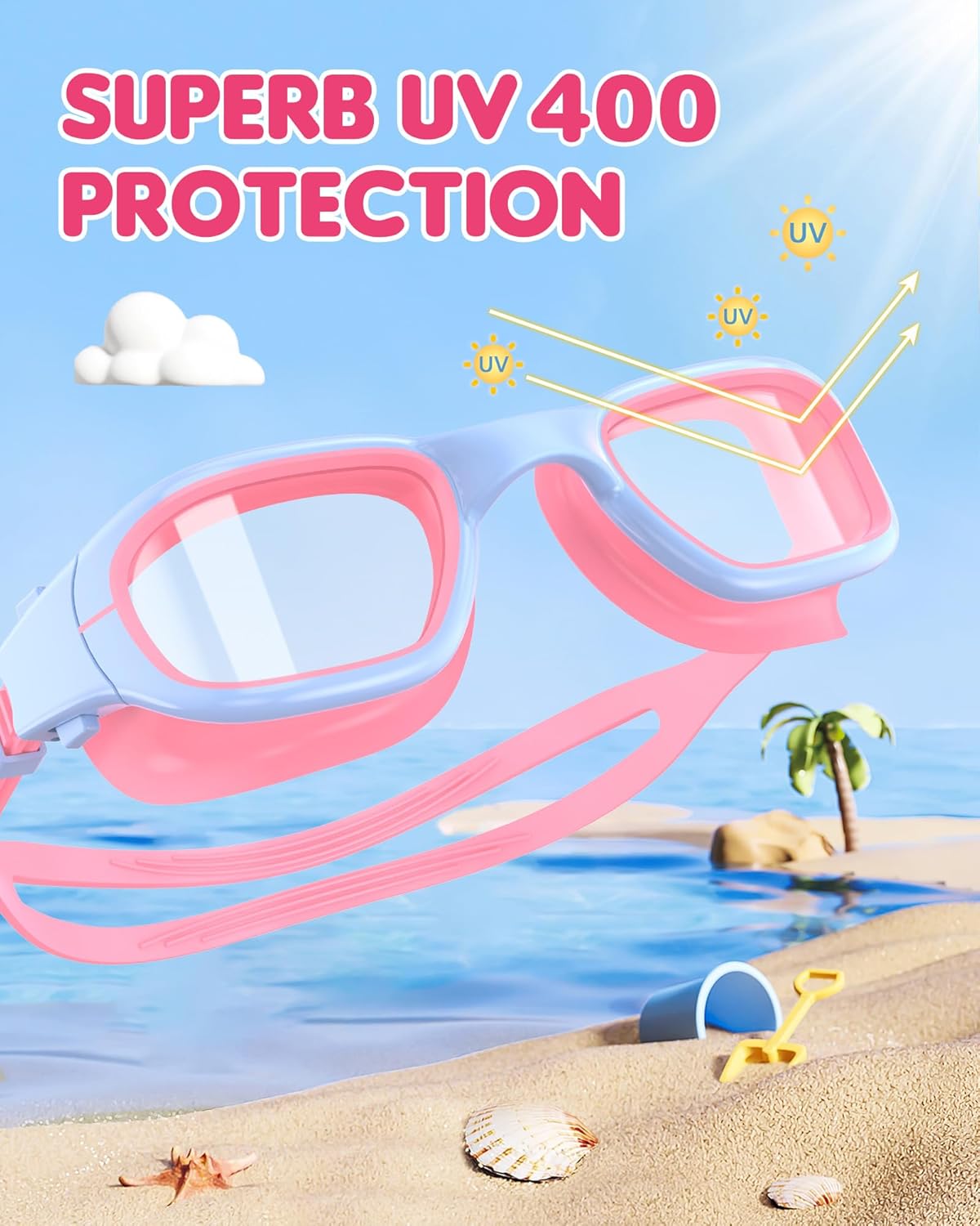 Skiennix Kids Swim Goggles - Anti-Fog UV Protection Pool Glasses for Ages 6-14 | Comfortable Fit