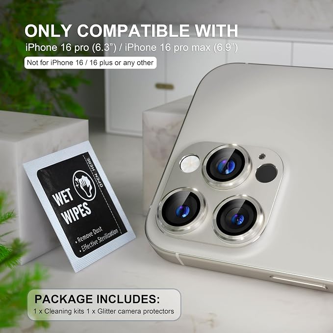 Choiche Compatible for iPhone 16 Pro/iPhone 16 Pro Max Camera Lens Protector