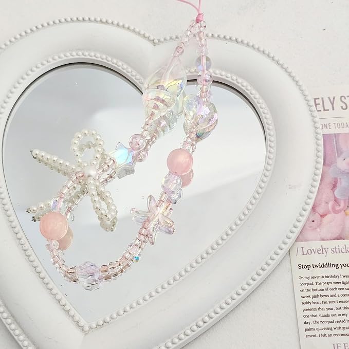 Cute Beaded Camera Wrist Strap for Phone, Digital Camera Charm Lanyard