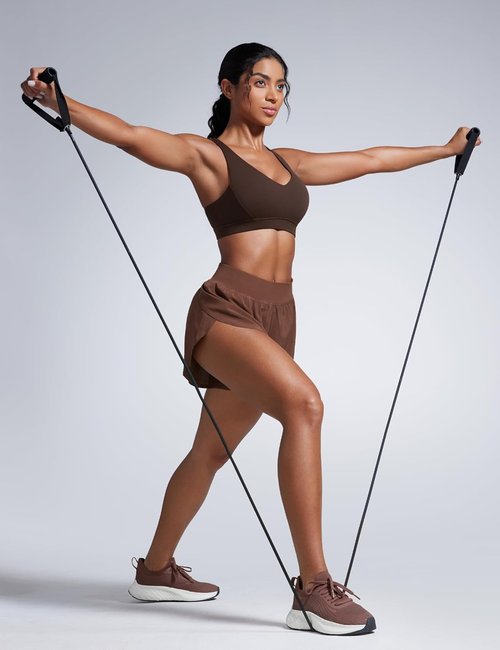 CRZ YOGA Sports Bra - Butterbreeze Criss Cross Back with Adjustable Straps & V Neck Design