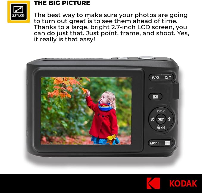 Kodak PIXPRO FZ45 Digital Camera + Point & Shoot Camera Case + Sandisk 128GB