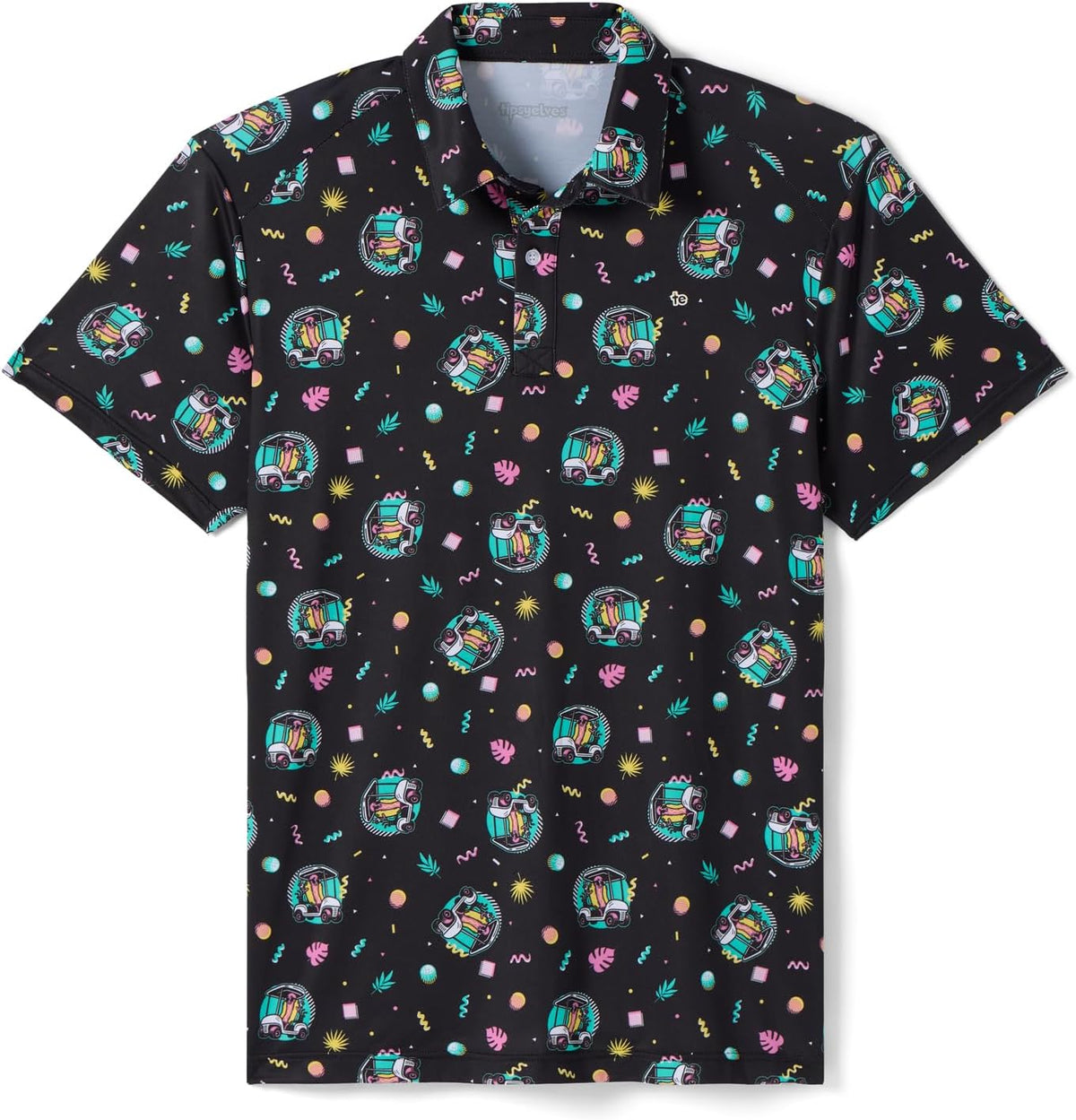 Tipsy Elves Men's Golf Polo - 4-Way Stretch, Quick Dry Performance Shirt - Athletic Fit