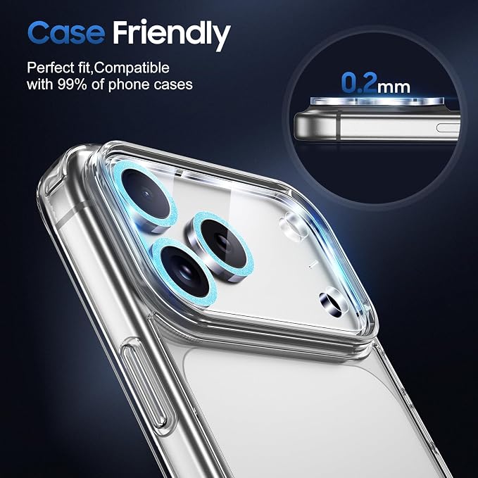 UniqueMe Compatible for 3 Pack iPhone 17 Pro Camera Lens Protector