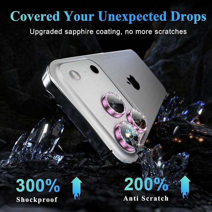 YWXTW Camera Lens Protector for iPhone 17 Pro/iPhone 17 Pro Max, Tempered Glass