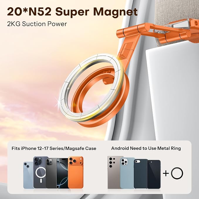 OMOTON TP02 360°Rotating for MagSafe Tripod Mount, Adjustable Aluminum Magnetic