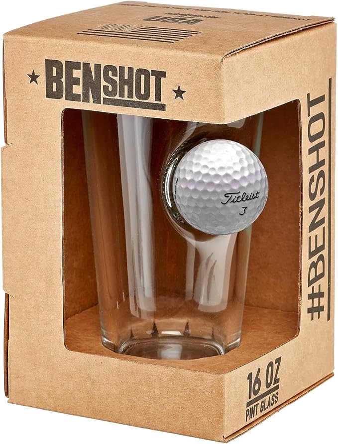 BenShot Golf Ball Pint Glass - 16oz | Made in the USA