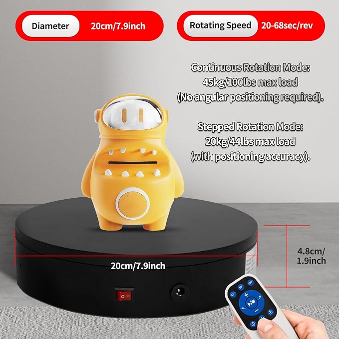Remote Motorized Electric Turntable Rotating Display Stand Spinning Rotating