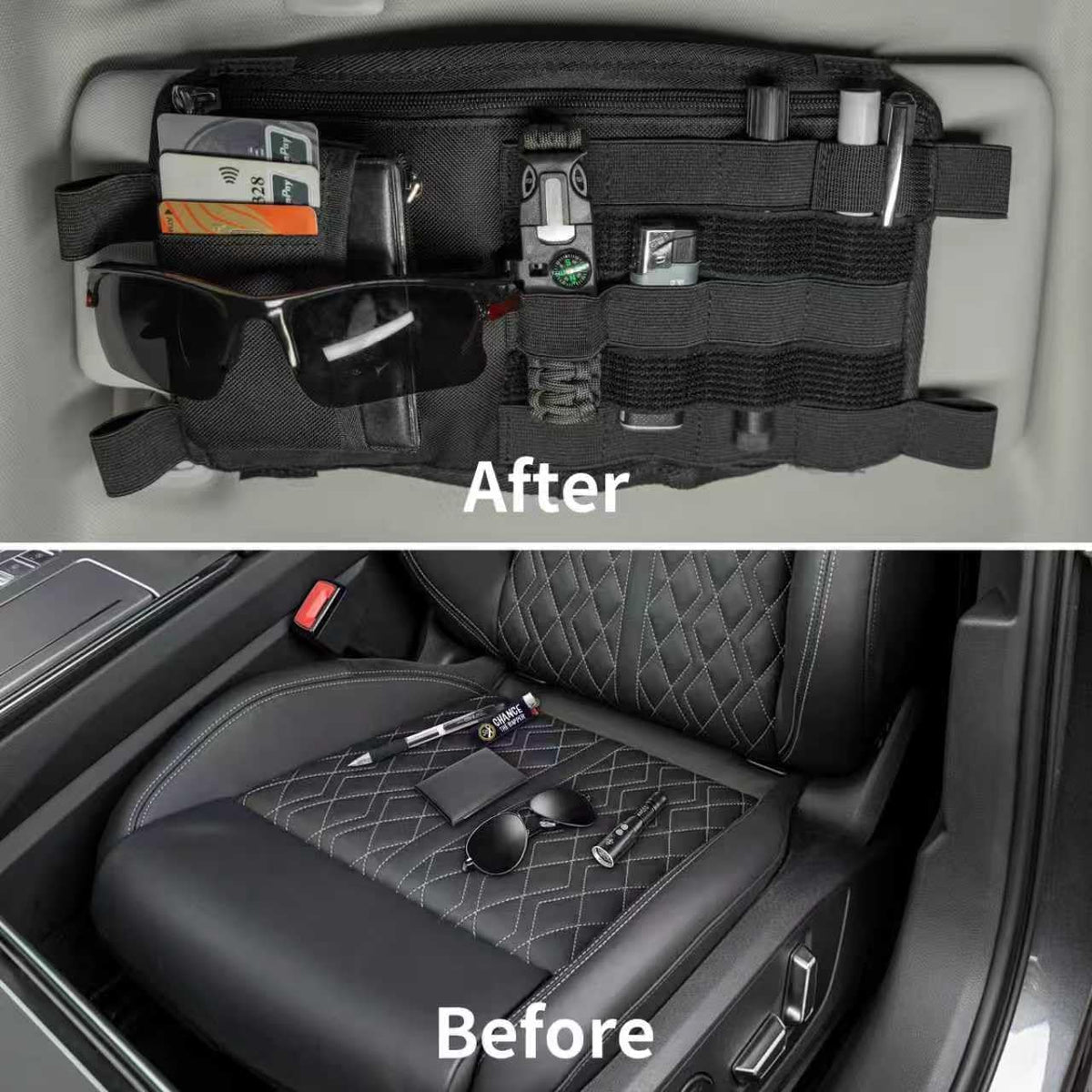 Car Visor Organizer with Coin Pouch for for Cars, SUVs & Trucks