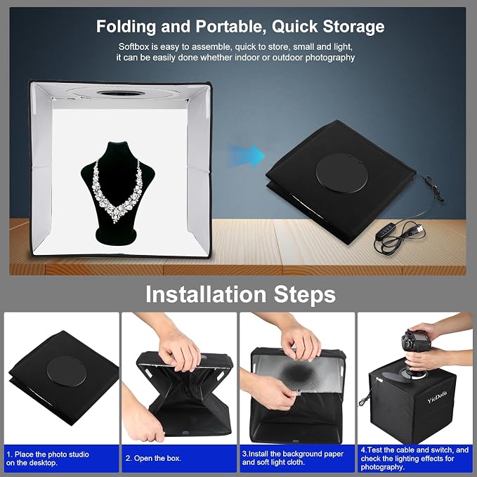 16 Inch Photo Light Box, CRI>90 Photography Shooting Tent