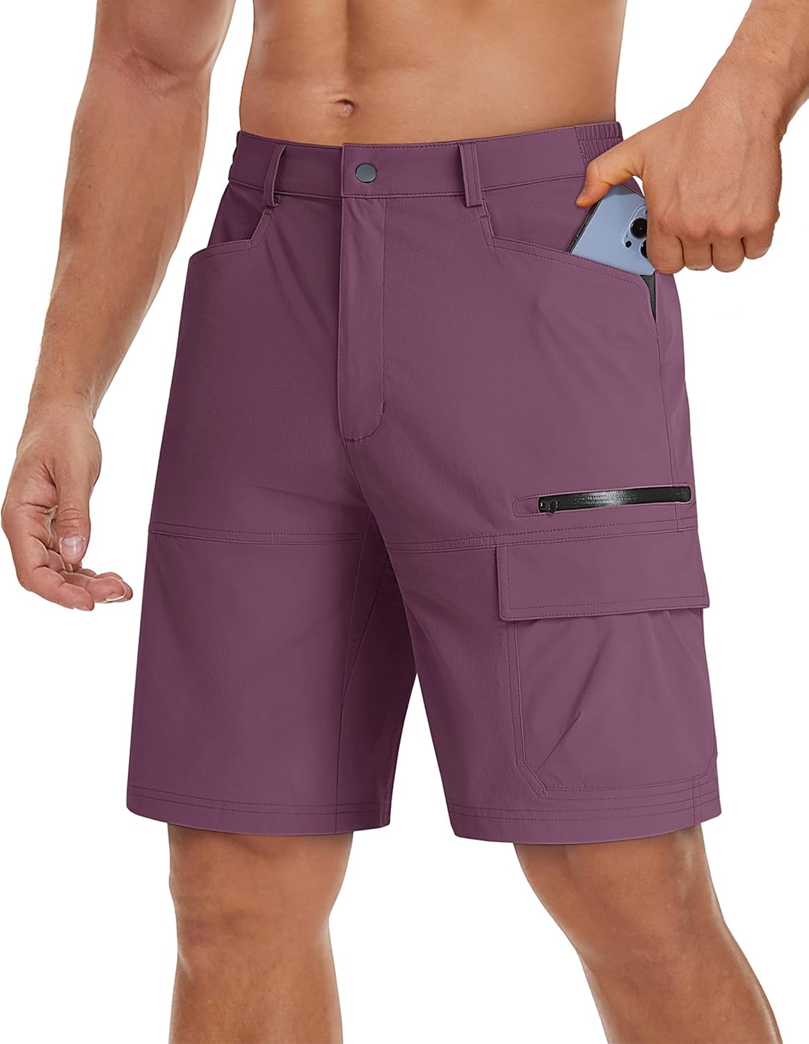 TACVASEN Men's Quick-Dry Cargo Shorts - Water-Resistant Outdoor Hiking & Golf Shorts | Casual Fit