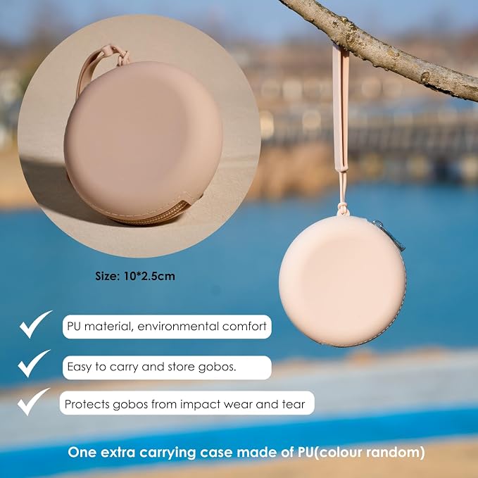 16Pcs Unique Round Gobos Kit for Optical Snoot, 86mm/3.4in Metal Plate Patterns
